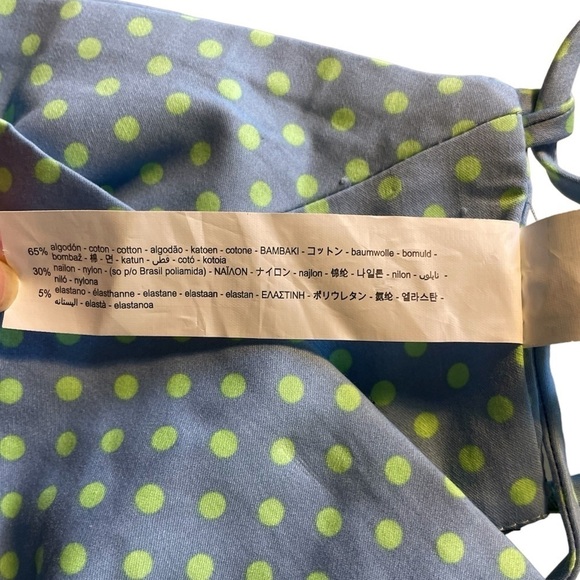 Zara Polka Dot Cropped Halter Strappy Cotton Top Size Medium NWT - Picture 7 of 8